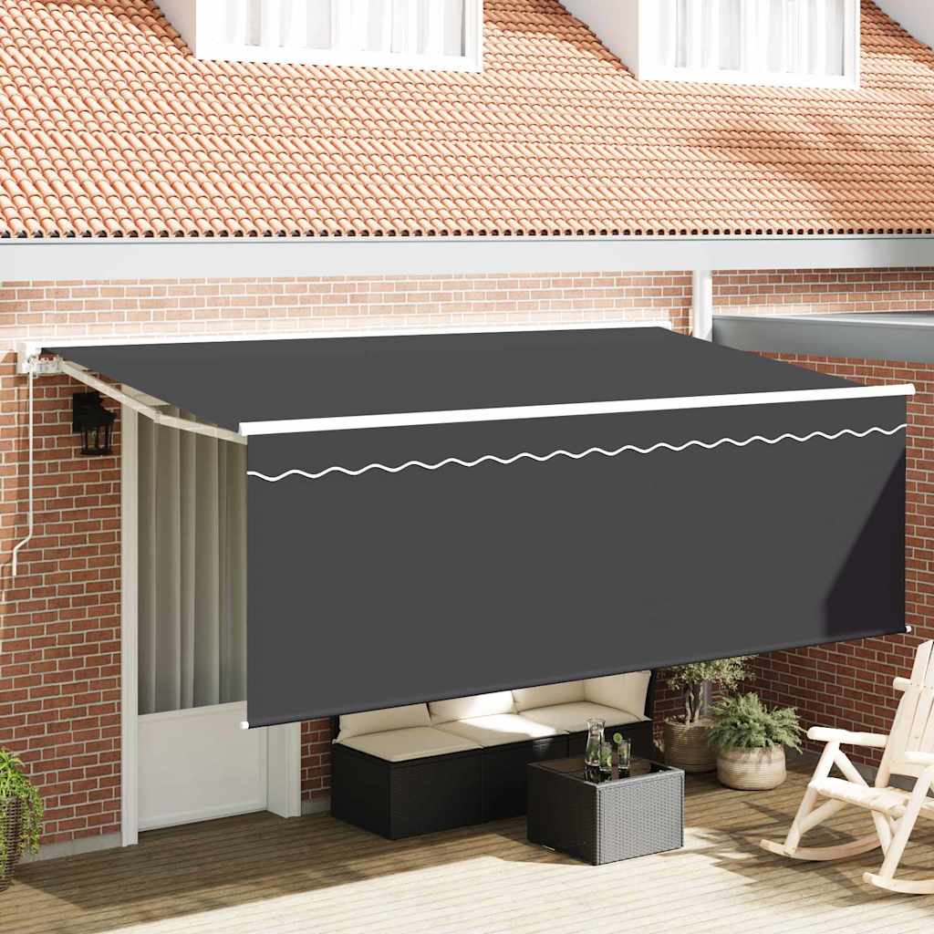 Markise mit Sichtschutz Anthrazit 350 x 200 x 120 cm