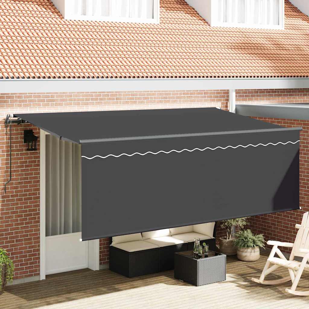 Einziehbare Markise Anthrazit 350 x 200 cm Stoff