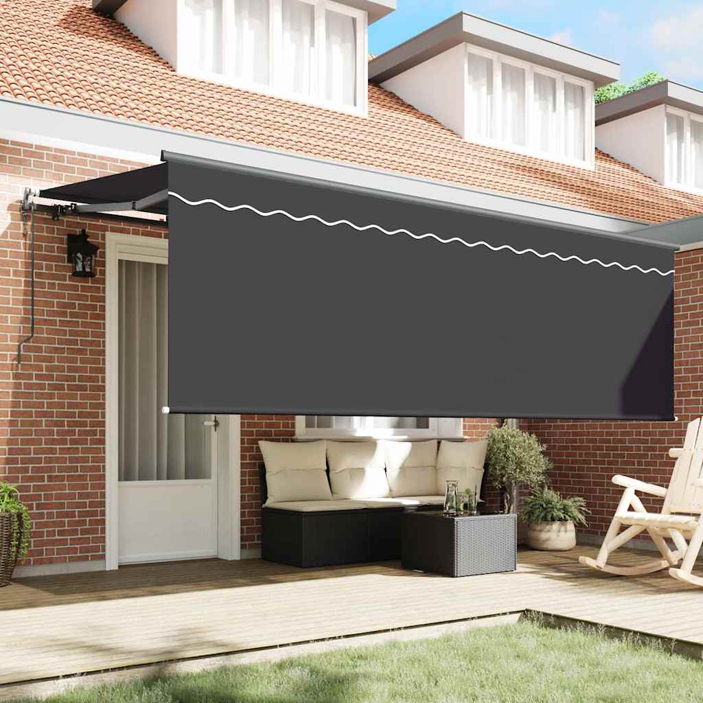 Einziehbare Markise Anthrazit 350 x 200 cm Stoff