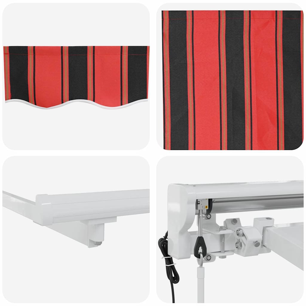 Einziehbare Markise Orange und Schwarz 350 x 200 cm