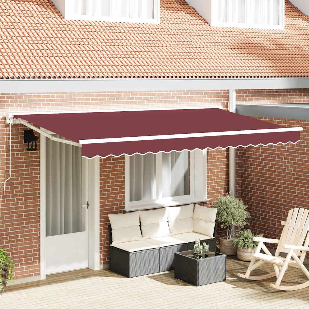 Einziehbare Markise Bordeauxrot 350 x 200 cm