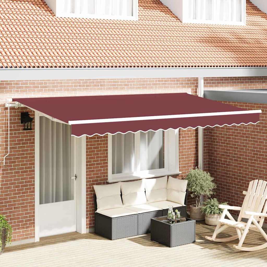 Einziehbare Markise Bordeauxrot 350 x 200 cm Stoff