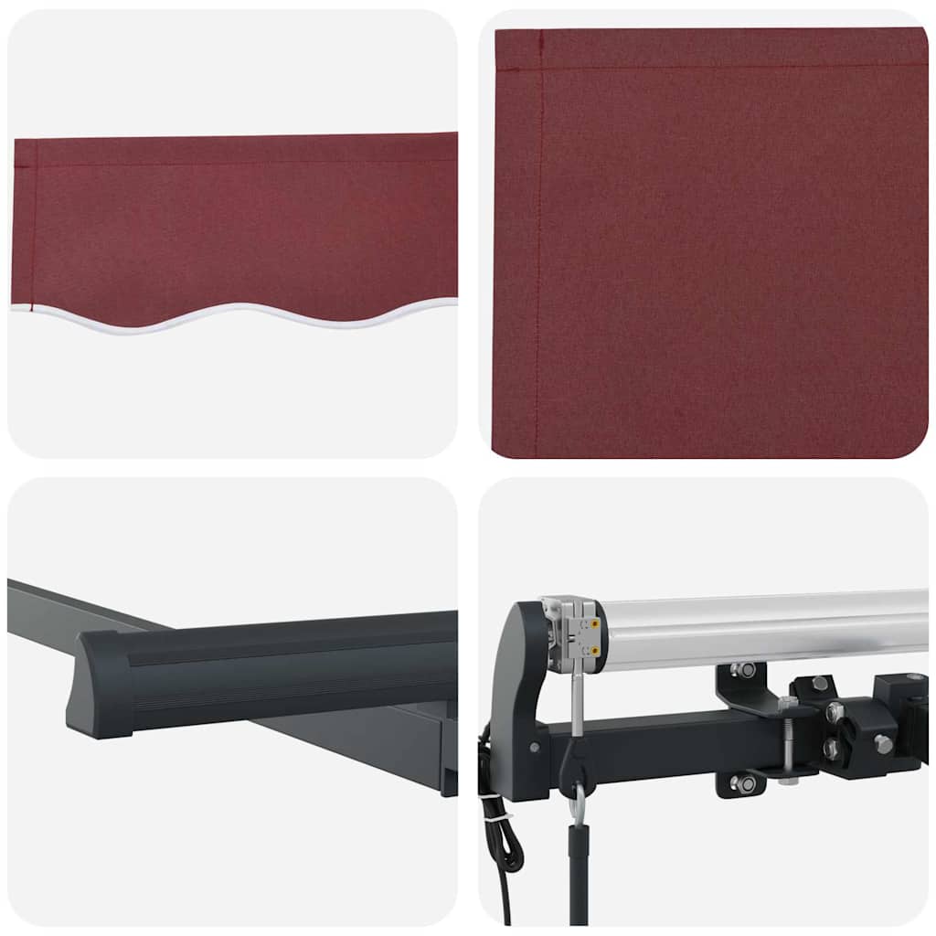 Einziehbare Markise Bordeauxrot 350 x 200 x 165 cm Stoff