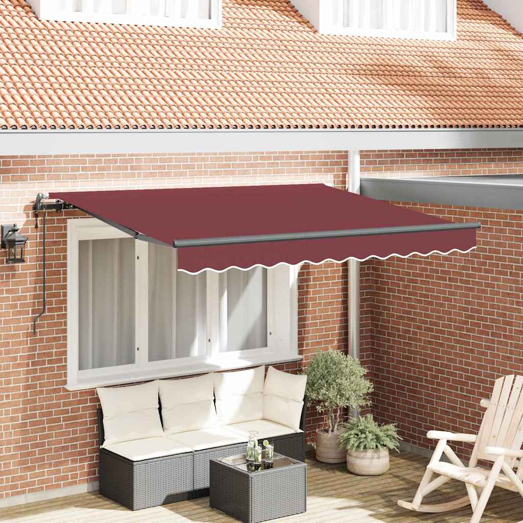 Einziehbare Markise Bordeauxrot 350 x 200 x 165 cm Stoff