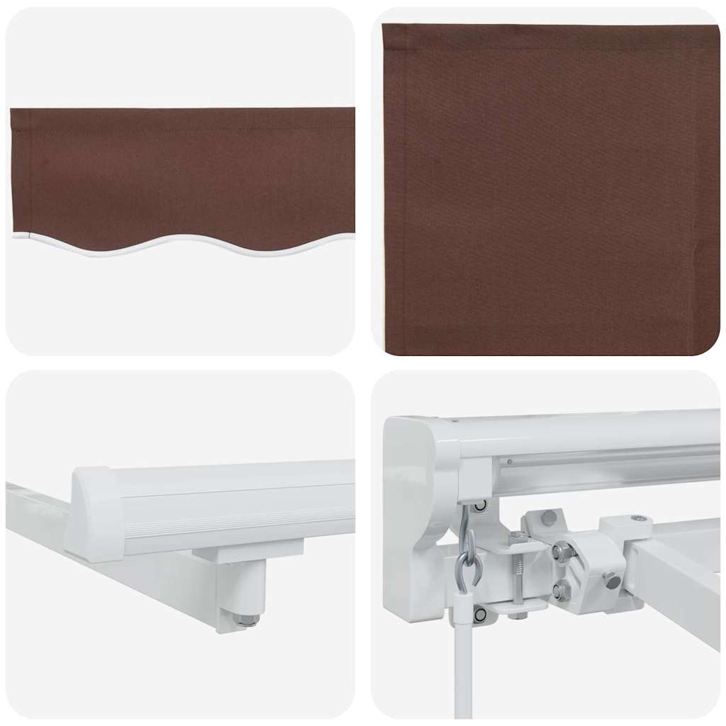 Einziehbare Markise Braun 350 x 200 cm Polyester und Metall