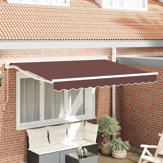 Einziehbare Markise Braun 350 x 200 cm Polyester und Metall