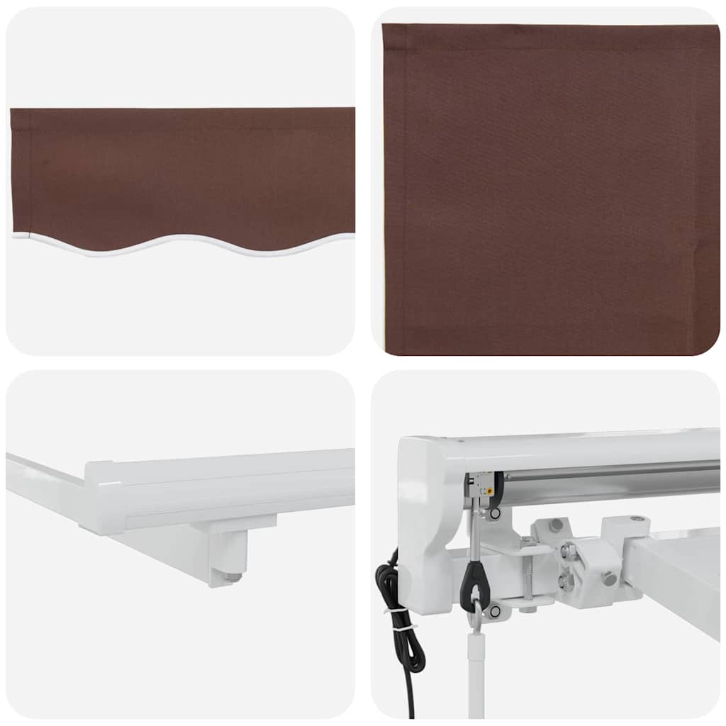Einziehbare Markise Braun 350 x 200 cm Polyester und Metall