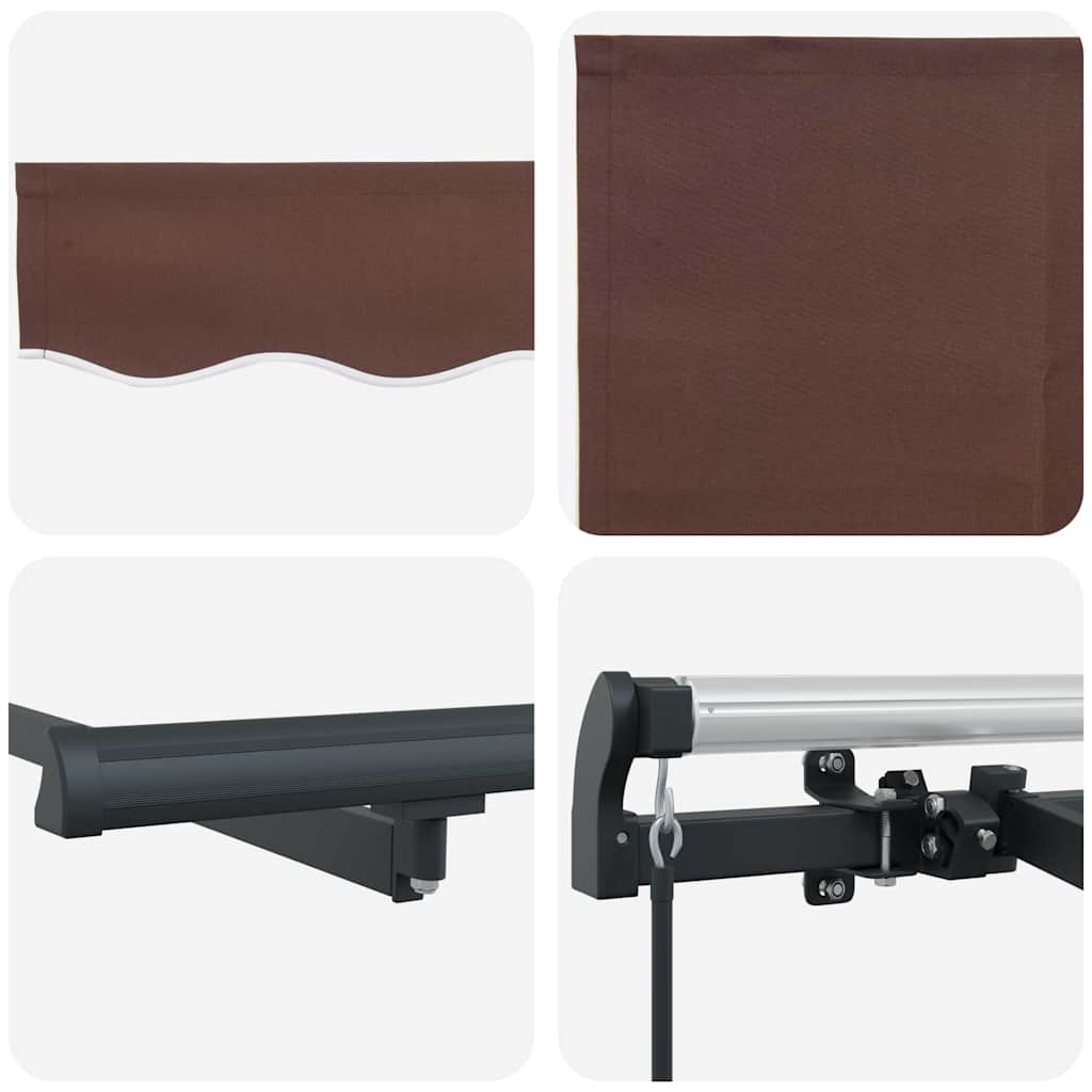 Einziehbare Markise Braun 350 x 200 cm Stoff