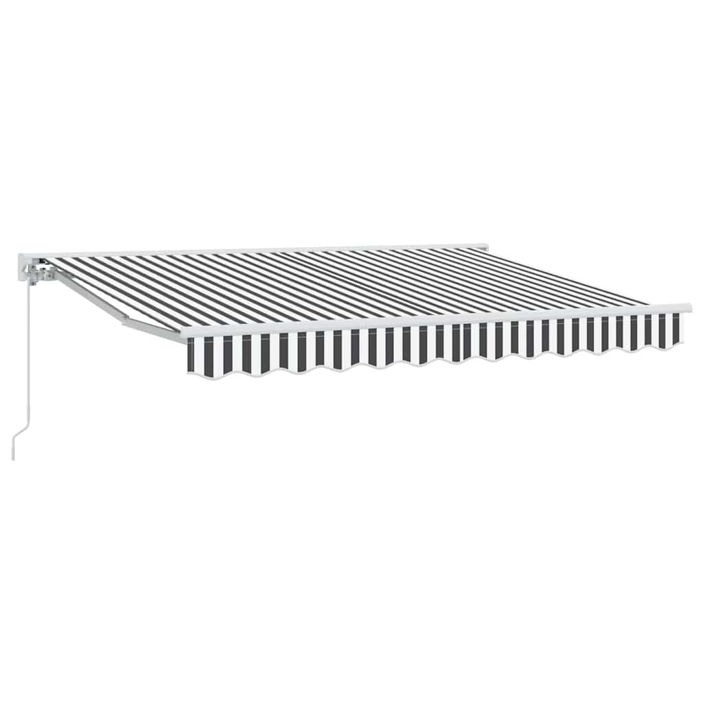 Einziehbare Markise Anthrazit und Weiß 350 x 200 cm