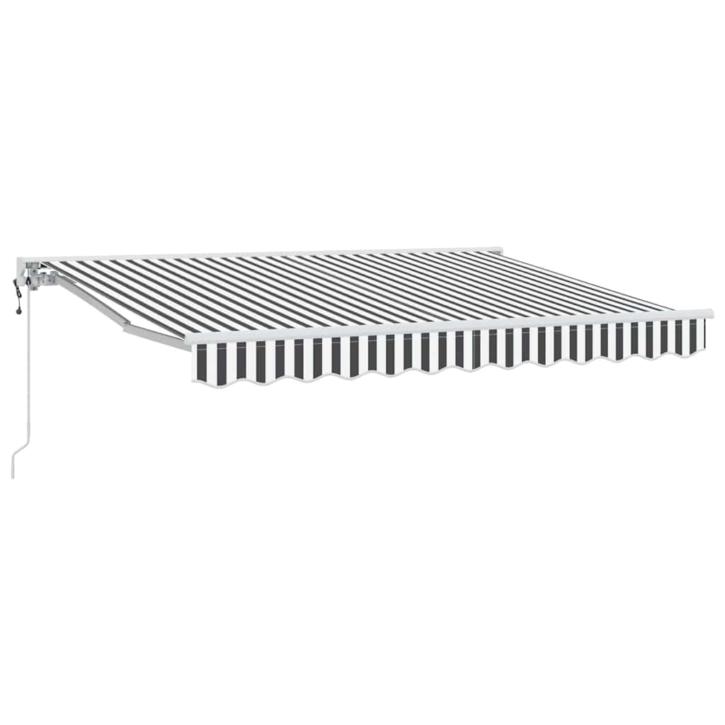 Einziehbare Markise Anthrazit und Weiß 350 x 200 cm