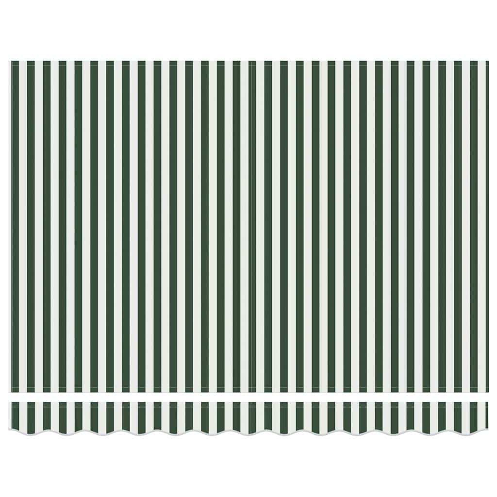Einziehbare Markise Grün und Weiß 350 x 200 cm
