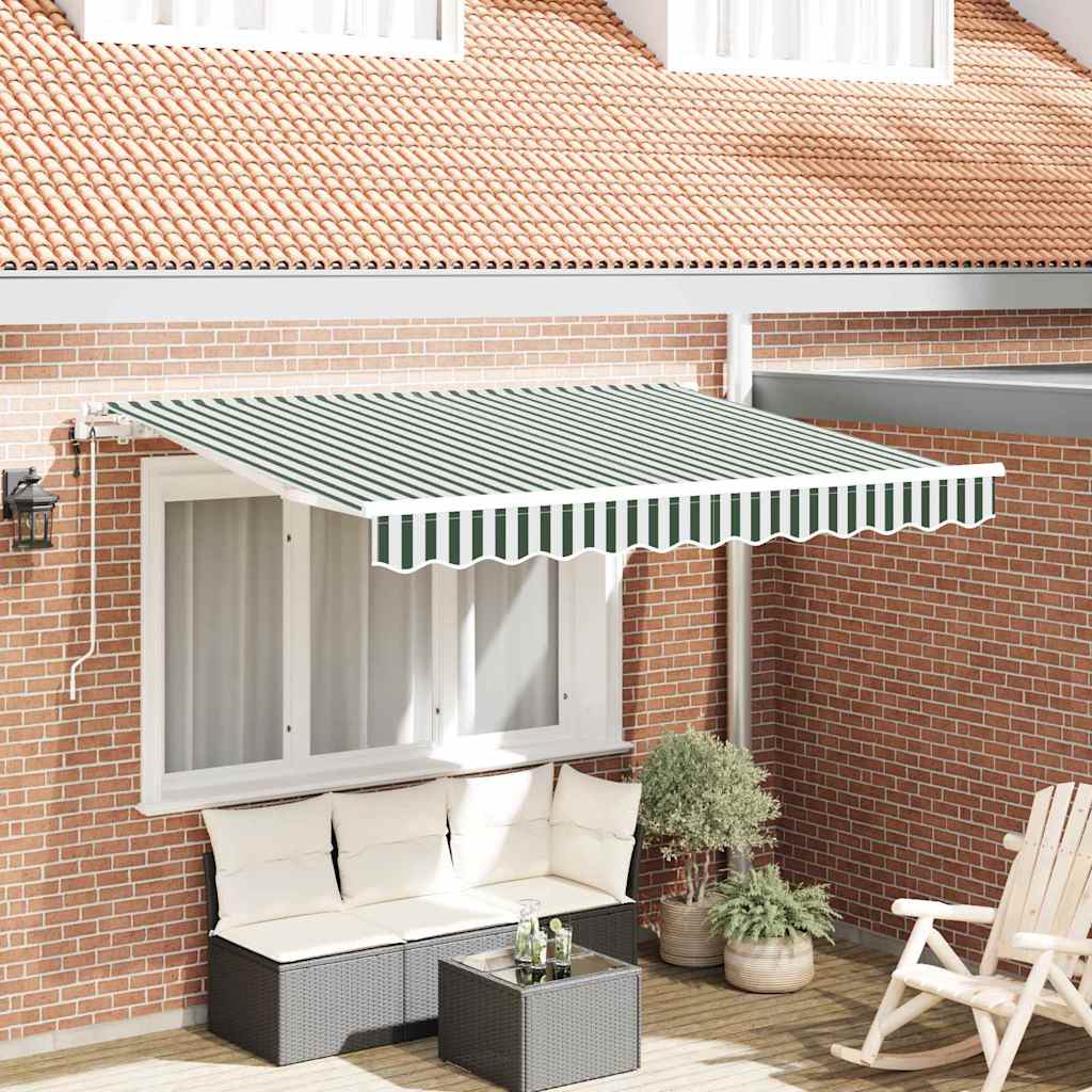 Einziehbare Markise Grün 350 x 200 cm Stoff