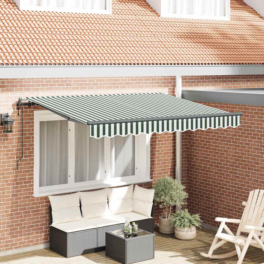 Einziehbare Markise Grün 350 x 200 cm Stoff