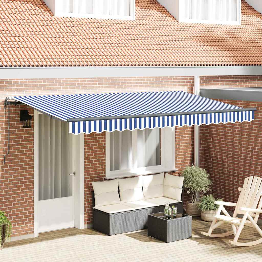 Einziehbare Markise Blau 400 x 200 cm Stoff