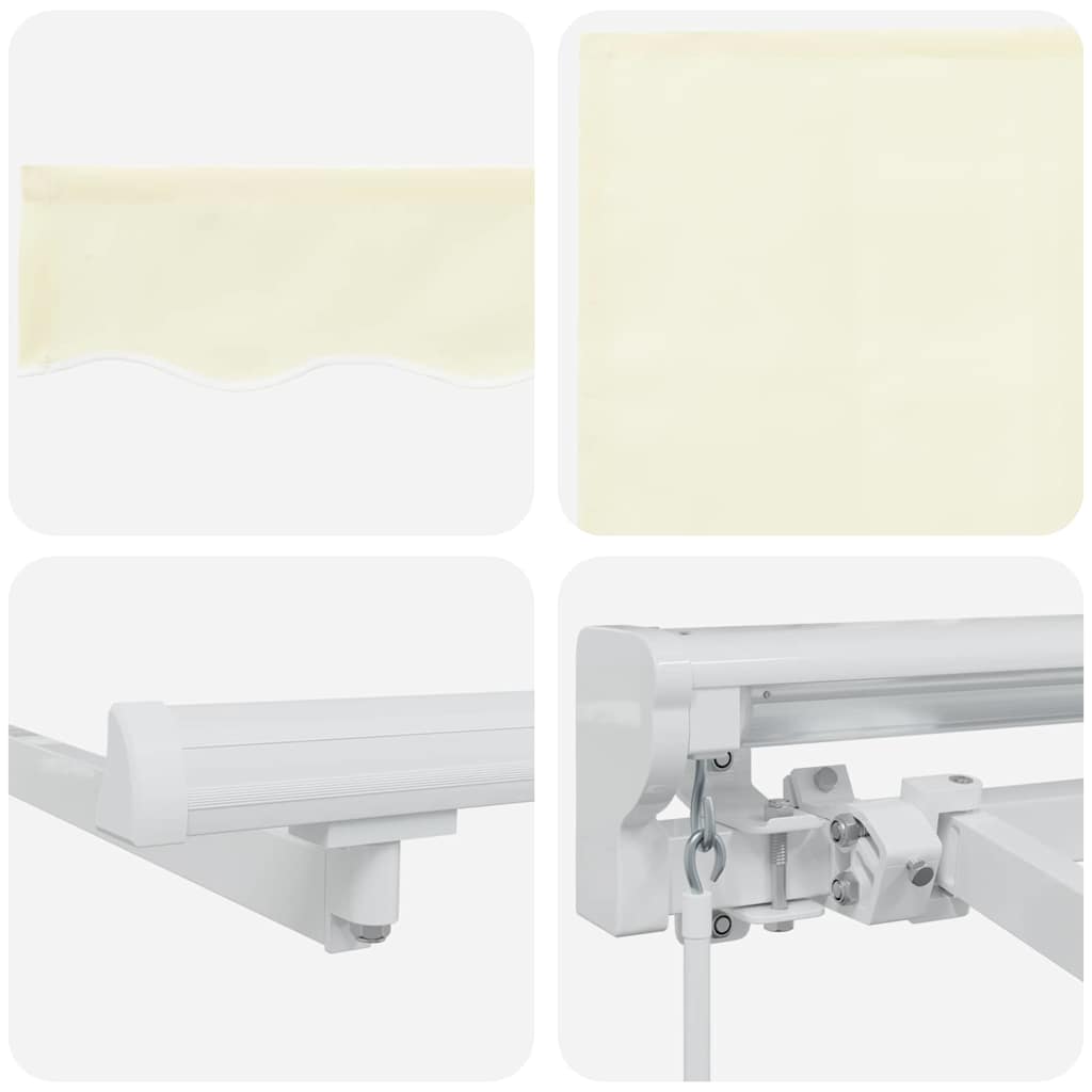 Einziehbare Markise Creme 400 x 200 cm Polyester und Metall