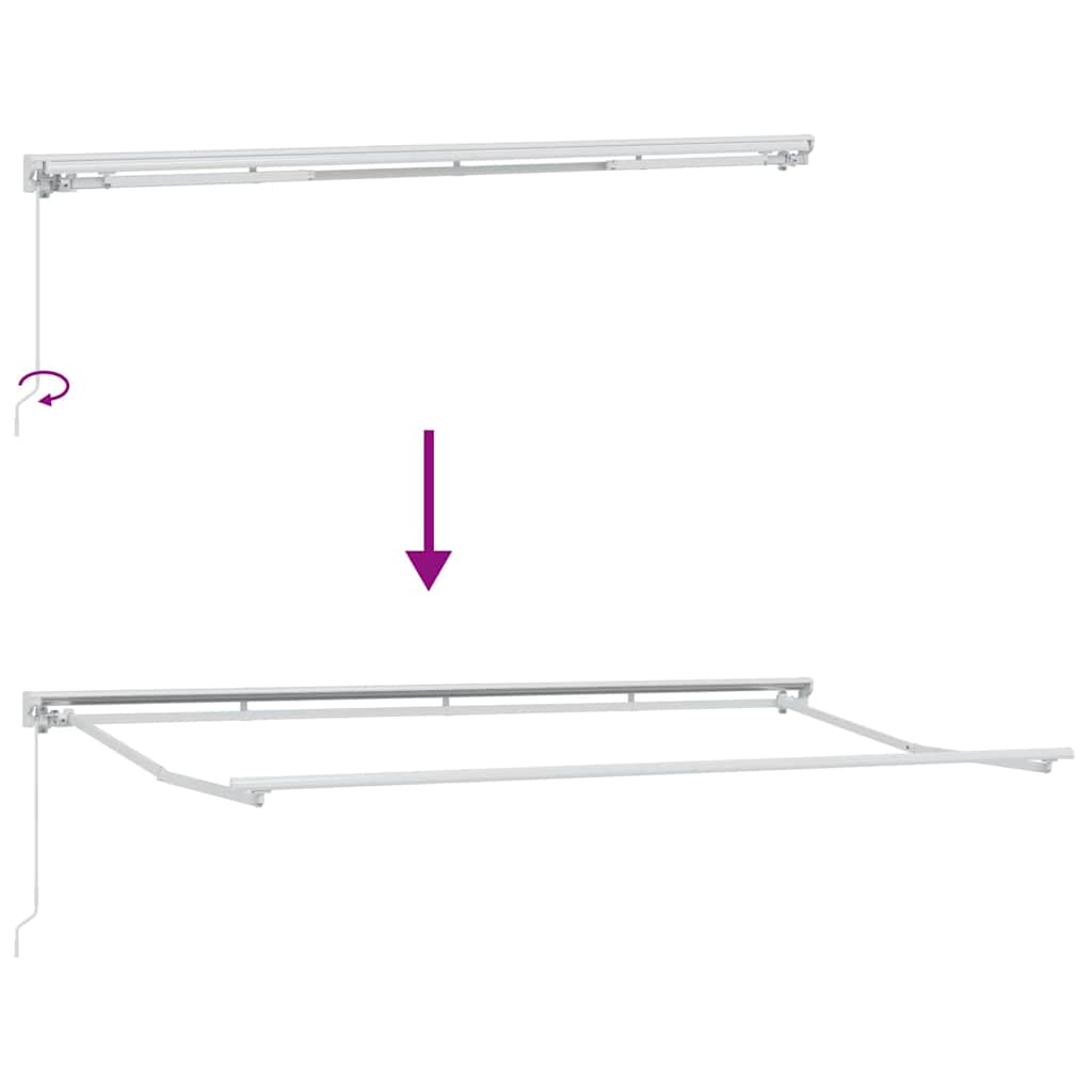 Einziehbare Markise Creme 400 x 200 cm Polyester und Metall
