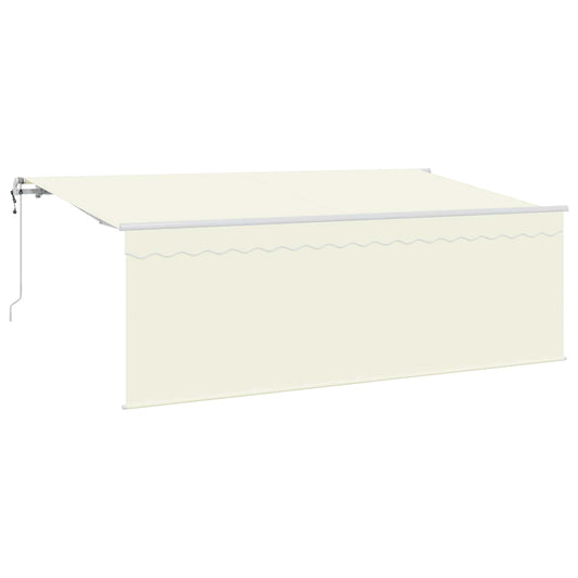 Einziehbare Markise Creme 400 x 200 cm Polyester und Aluminium