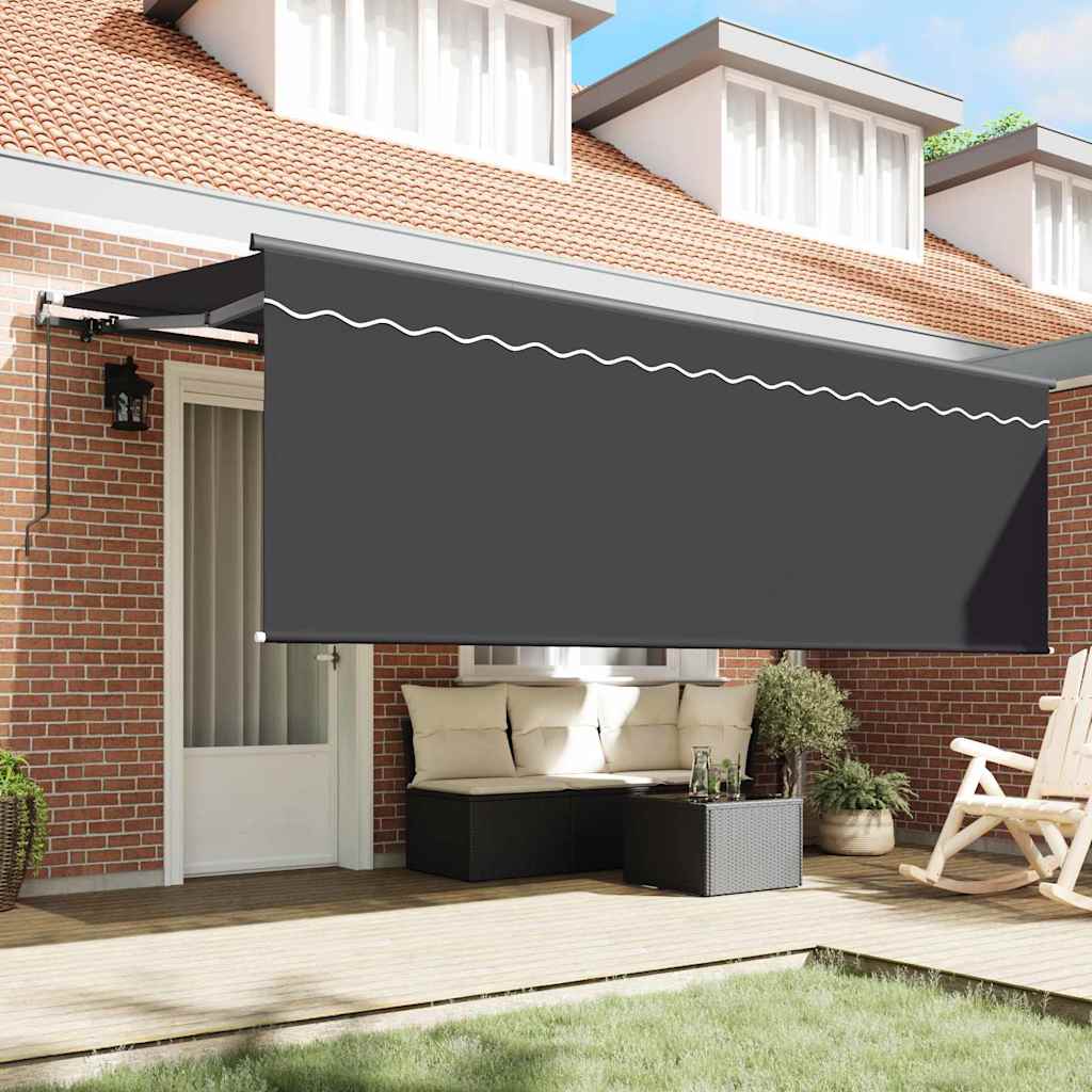 Einziehbare Markise Anthrazit 400 x 200 cm Stoff