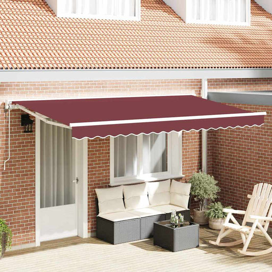 Einziehbare Markise Bordeauxrot 400 x 200 cm