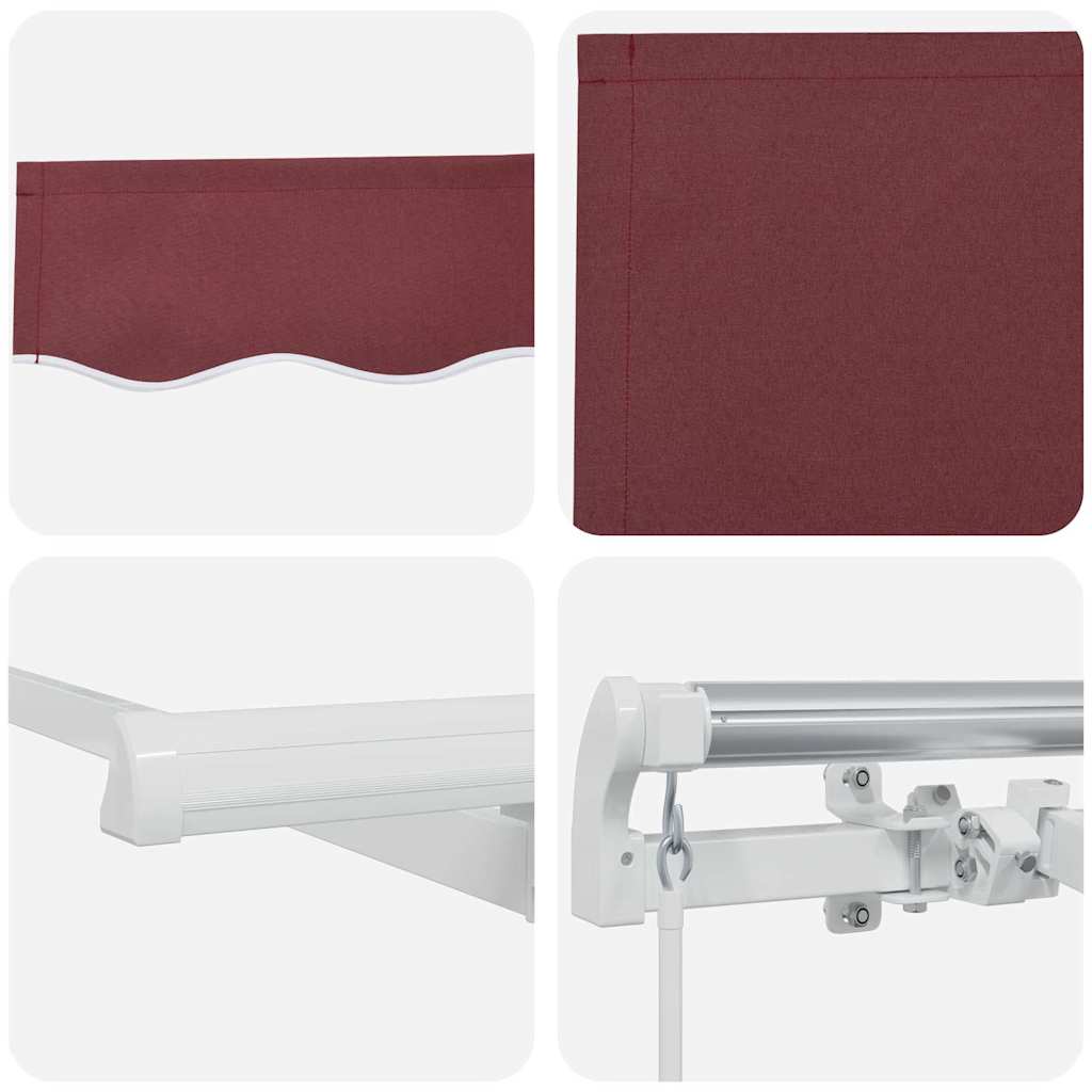 Einziehbare Markise Bordeauxrot 400 x 200 cm Stoff