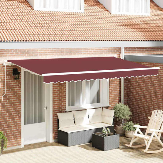 Einziehbare Markise Bordeauxrot 400 x 200 cm Stoff