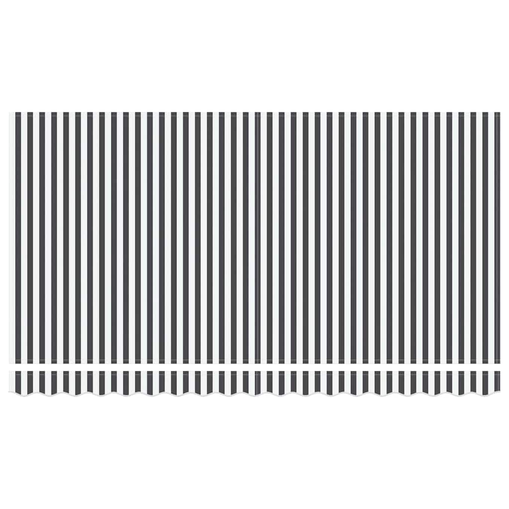 Einziehbare Markise Anthrazit und Weiß 400x200 cm Stoff