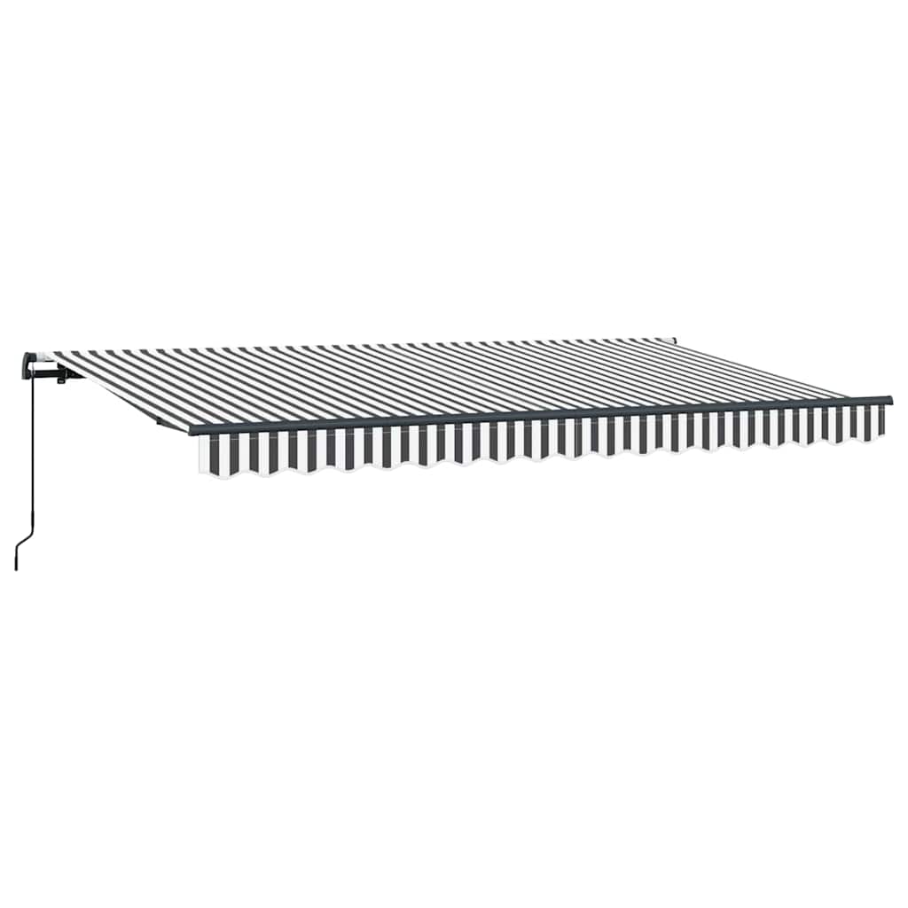 Einziehbare Markise Anthrazit und Weiß 400 x 200 cm