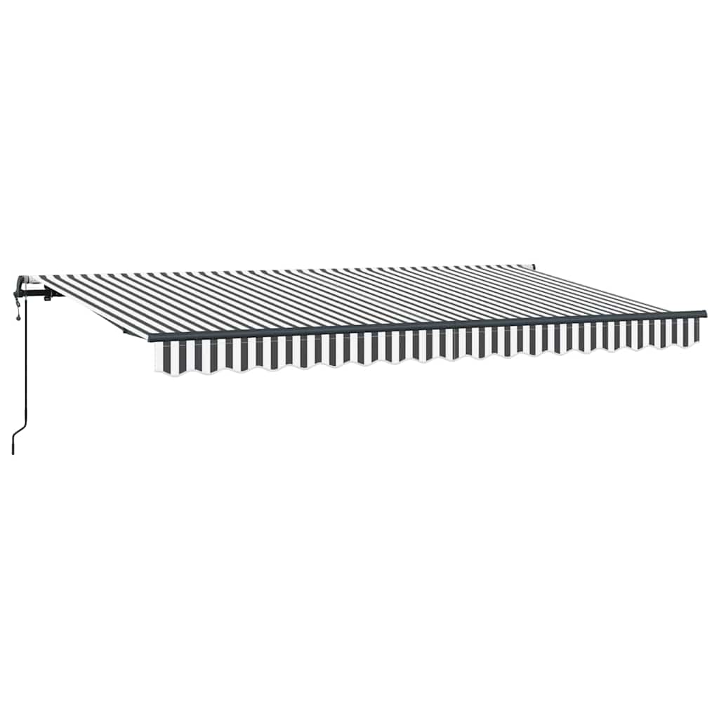 Einziehbare Markise Anthrazit und Weiß 400 x 200 cm