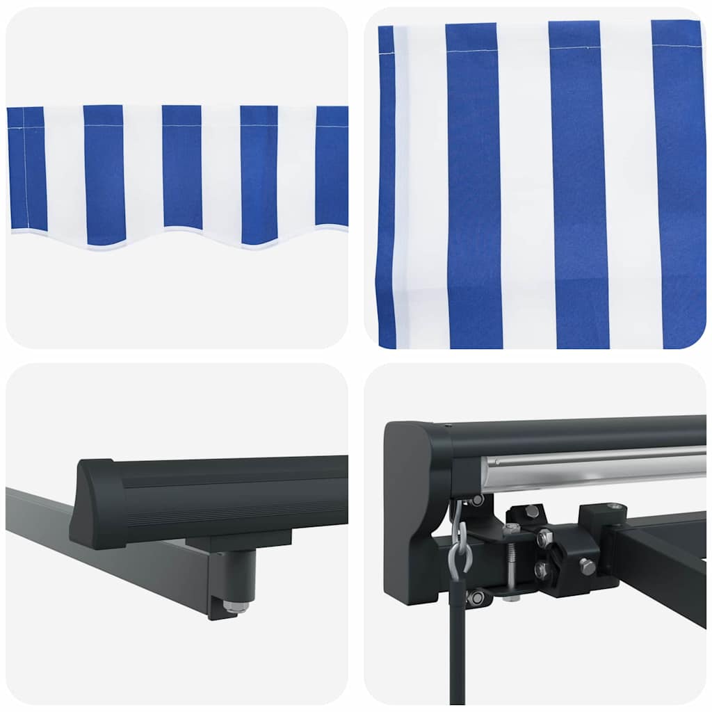 Einziehbare Markise Blau und Weiß 300 x 250 cm
