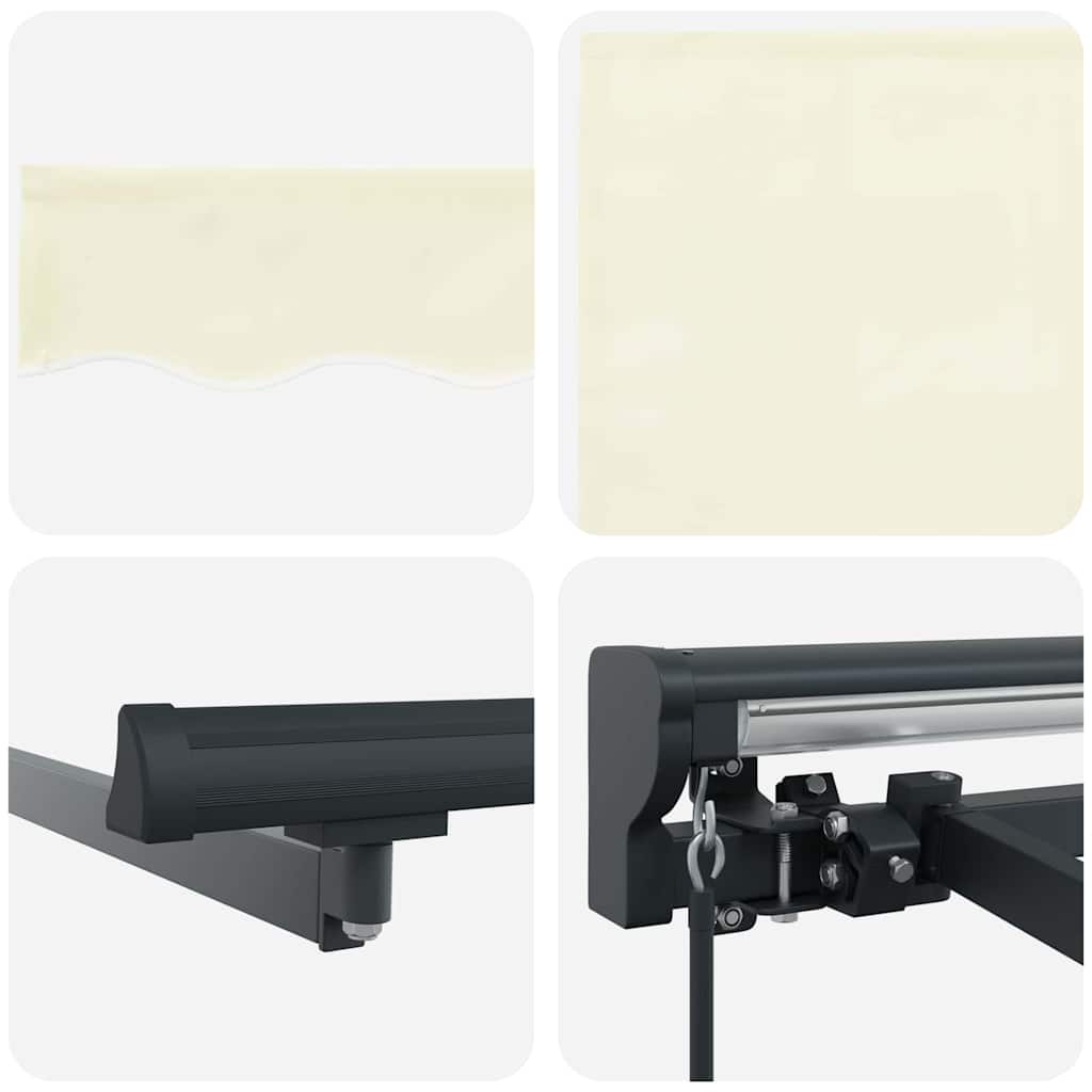 Einziehbare Markise Creme 300 x 250 cm Polyester und Metall