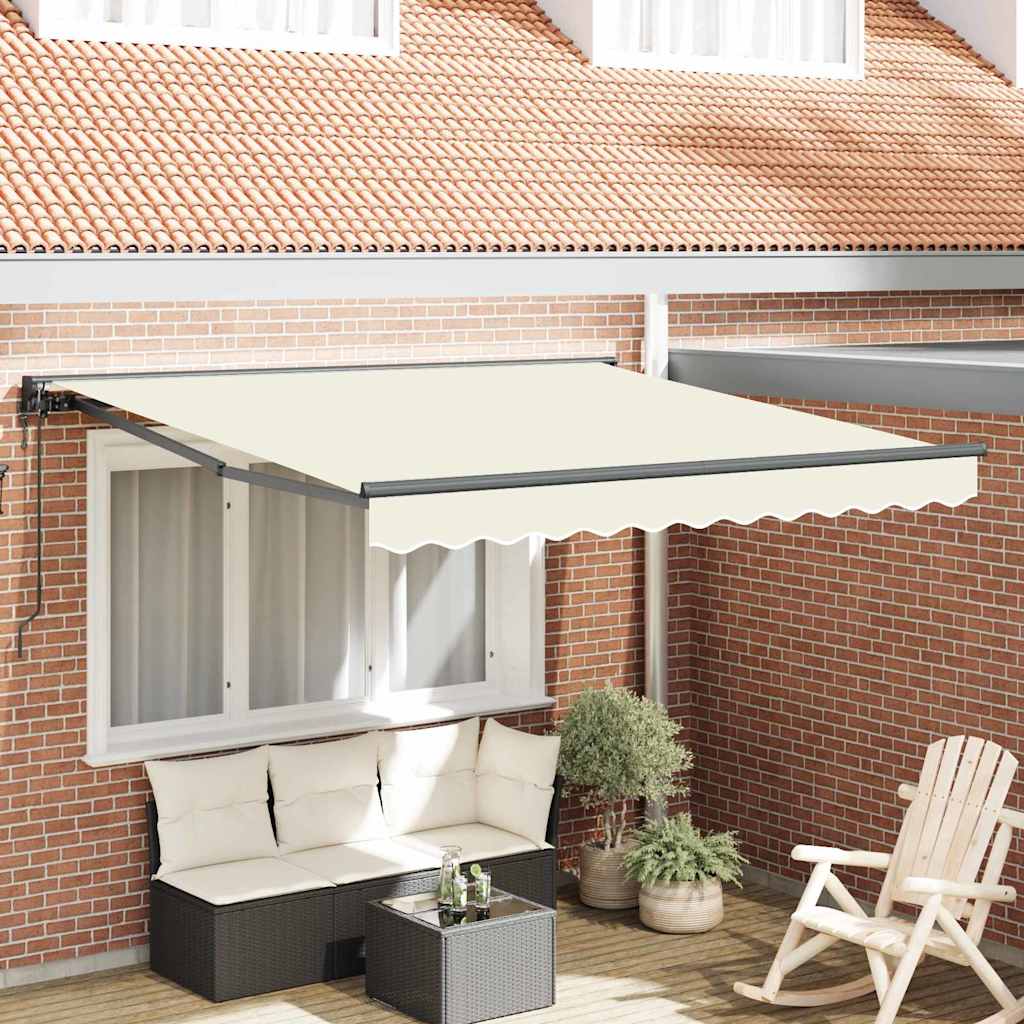 Einziehbare Markise Creme 300 x 250 cm Polyester und Metall