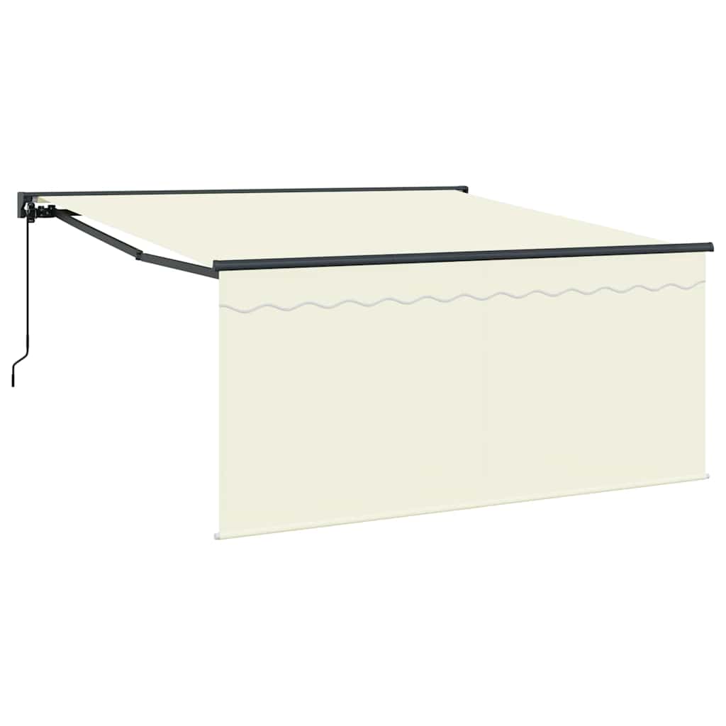 Einziehbare Markise Creme 300 x 250 cm Polyester und Aluminium