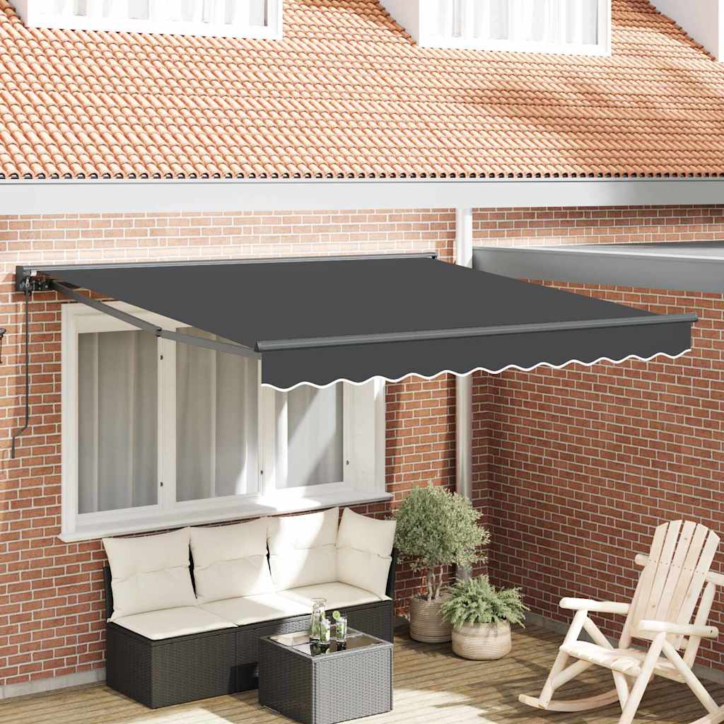 Einziehbare Markise Anthrazit 300 x 250 cm Polyester und Metall