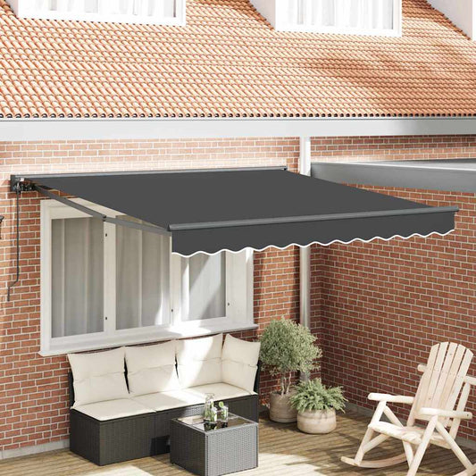 Einziehbare Markise Anthrazit 300 x 250 cm Polyester und Metall