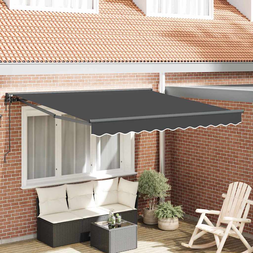 Einziehbare Markise Anthrazit 300 x 250 cm Polyester und Metall