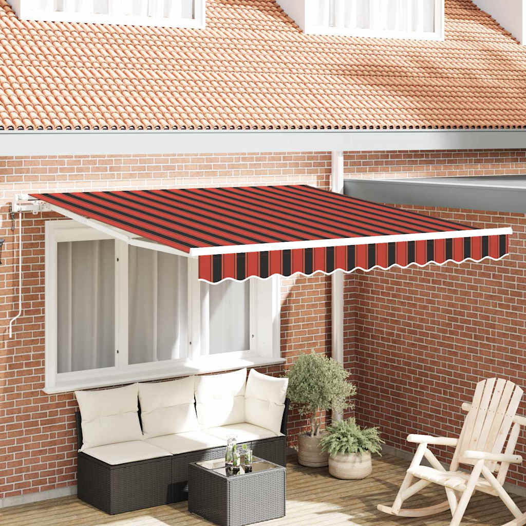 Einziehbare Markise Orange und Braun 300 x 250 cm Stoff