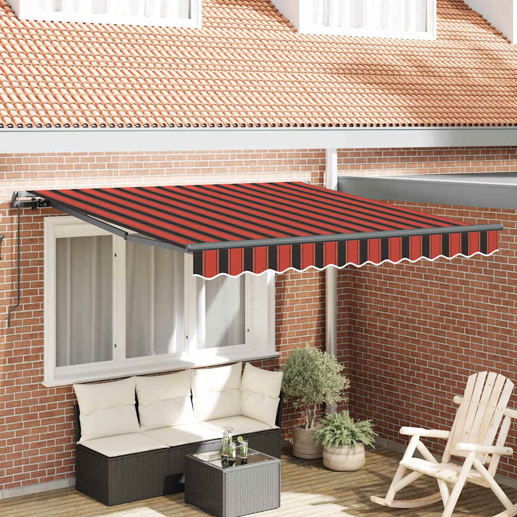 Einziehbare Markise Orange und Braun 300 x 250 cm Stoff