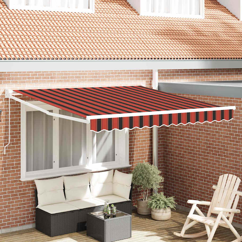 Einziehbare Markise Gestreift Orange und Braun 300 x 250 cm