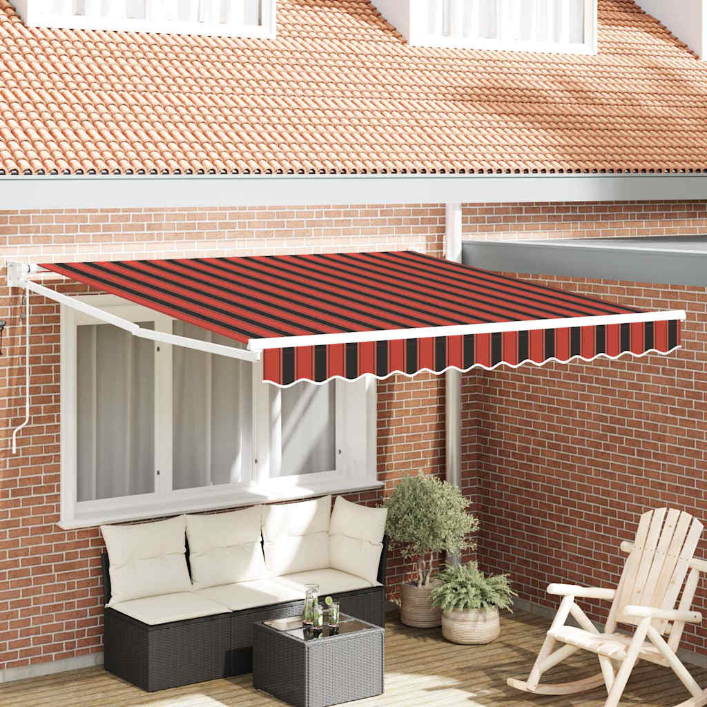 Einziehbare Markise Gestreift Orange und Braun 300 x 250 cm