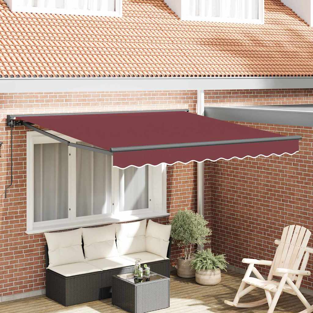 Einziehbare Markise Bordeauxrot 300 x 250 cm
