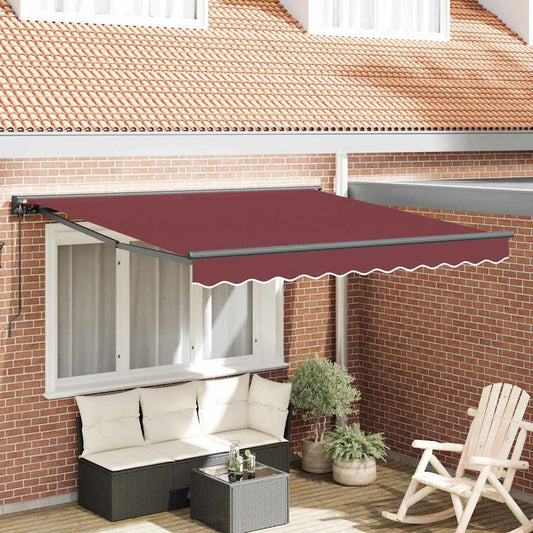 Einziehbare Markise Bordeauxrot 300 x 250 cm