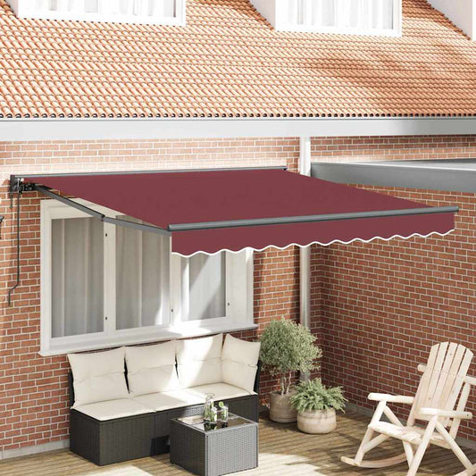 Einziehbare Markise Bordeauxrot 300 x 250 cm