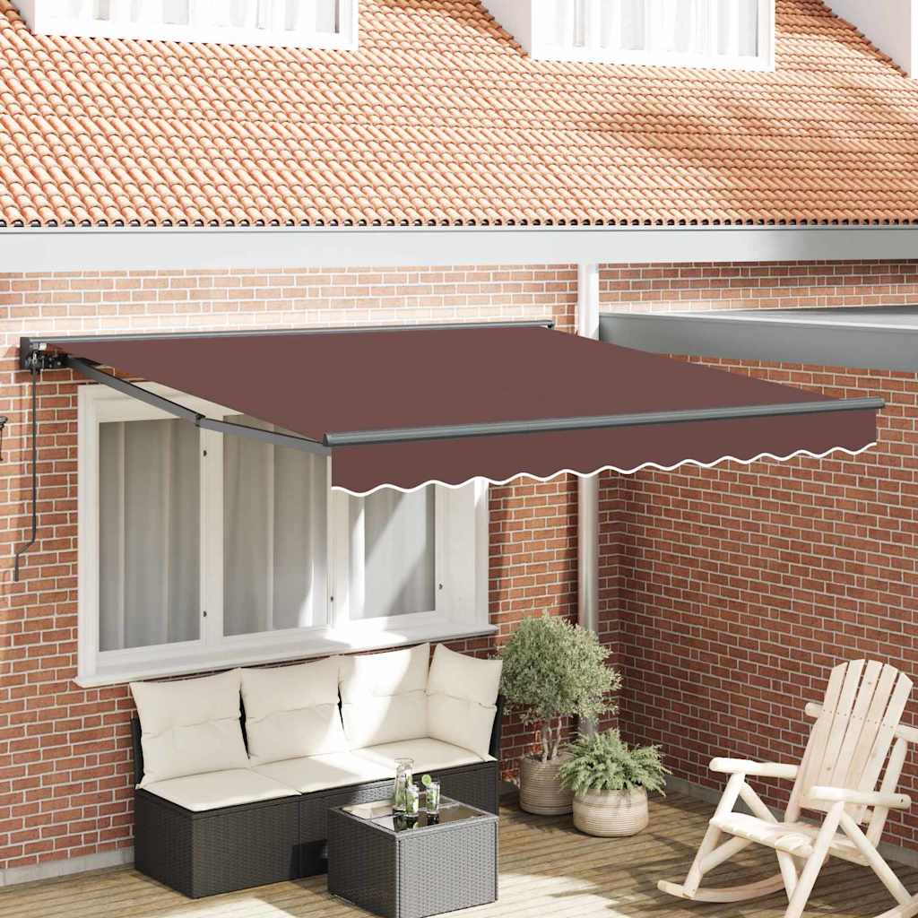 Einziehbare Markise Braun 300 x 250 cm Polyester und Metall