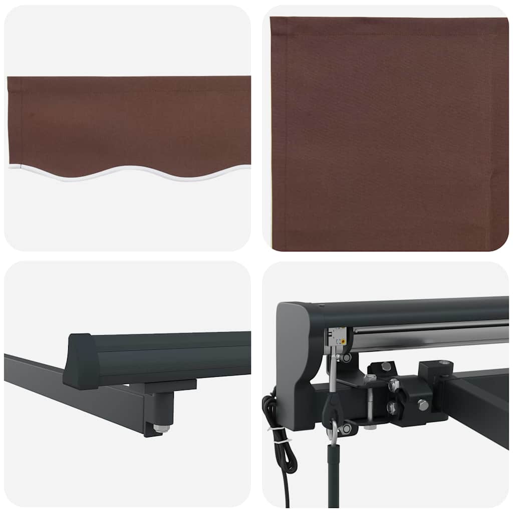 Einziehbare Markise Braun 300 x 250 cm Polyester und Metall