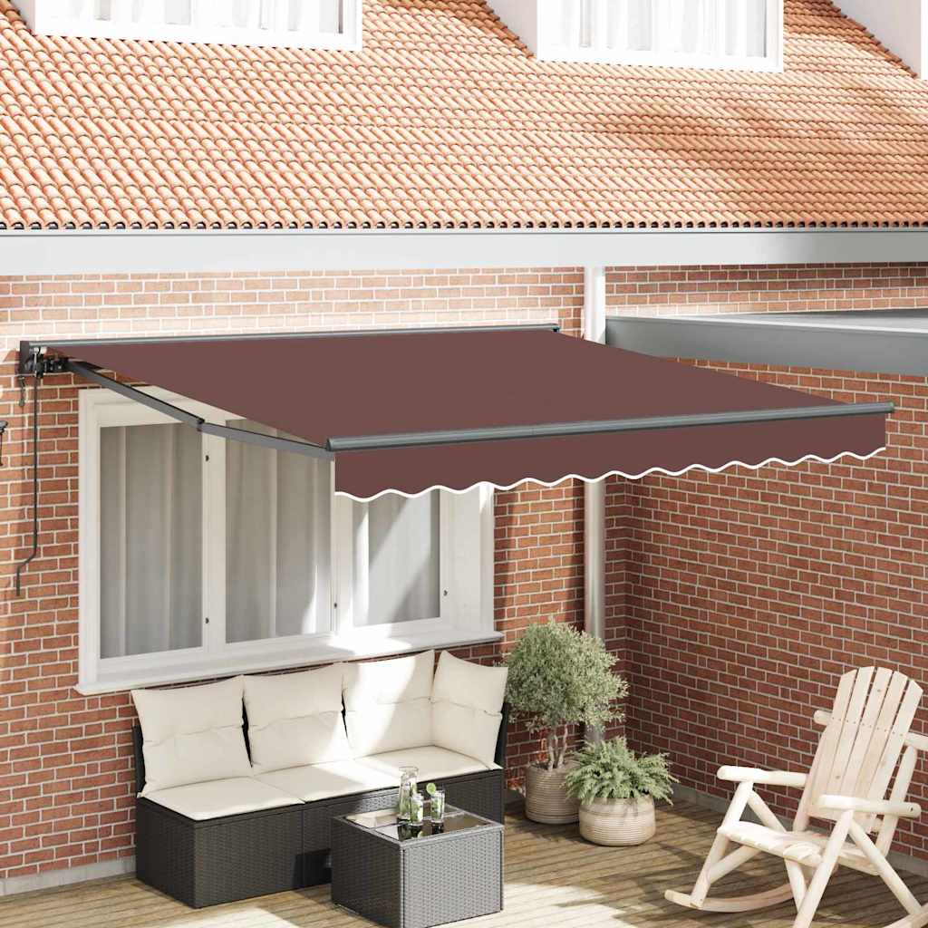 Einziehbare Markise Braun 300 x 250 cm Polyester und Metall