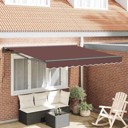 Einziehbare Markise Braun 300 x 250 cm Polyester und Metall