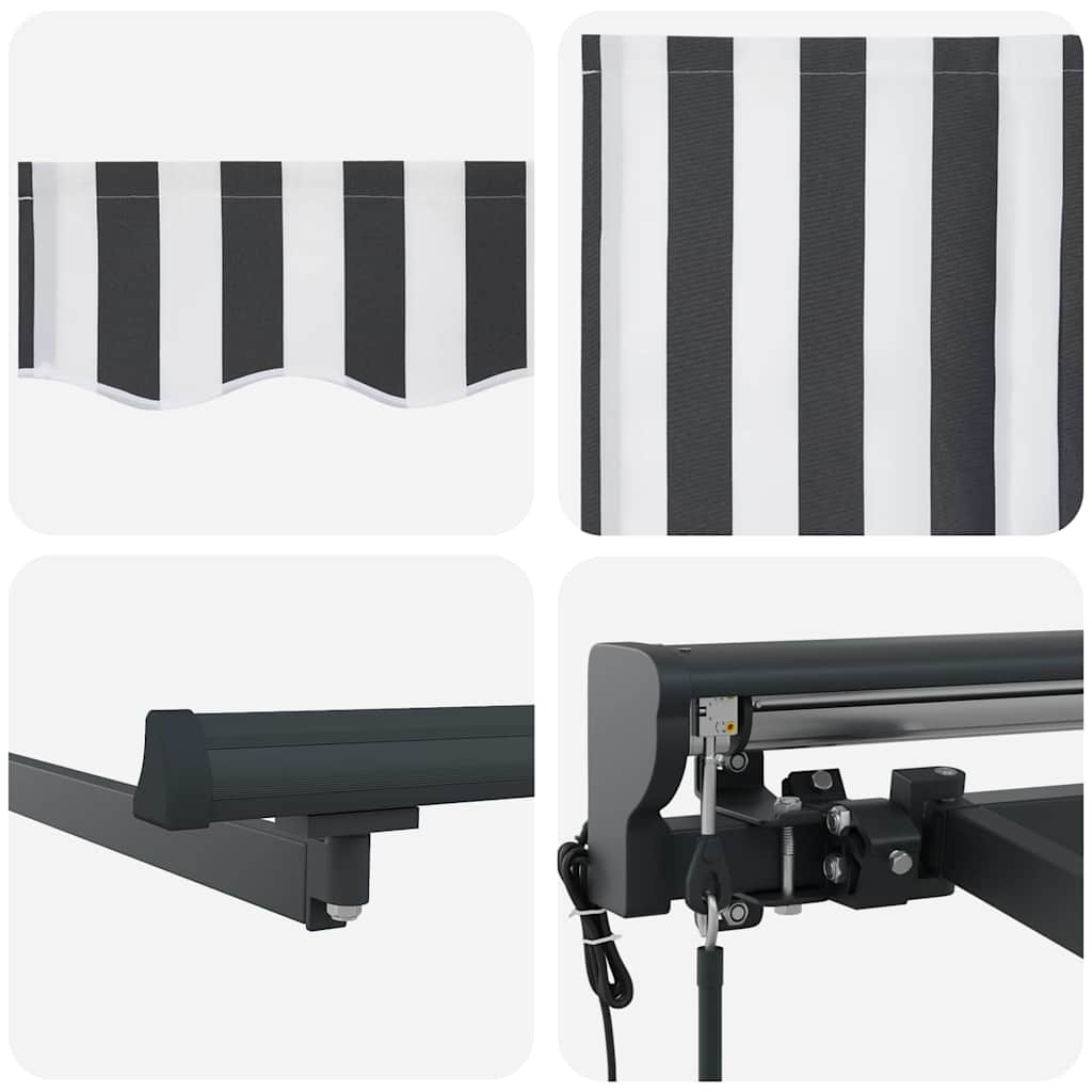 Einziehbare Markise Anthrazit und Weiß 300 x 250 cm