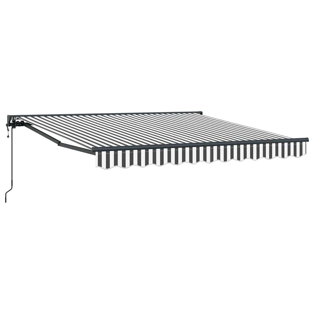 Einziehbare Markise Anthrazit und Weiß 300 x 250 cm