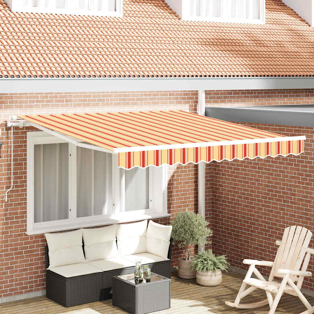 Einziehbare Markise Gelb und Orange 300 x 250 cm Stoff