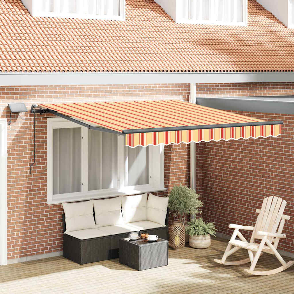 Einziehbare Markise Gelb und Orange 300 x 250 cm Stoff